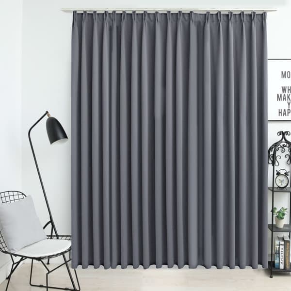 vidaXL mørklægningsgardin med kroge 290 x 245 cm grå