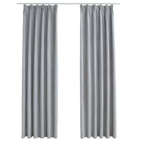 vidaXL Pimennysverhot koukuilla 2 kpl harmaa 140x245 cm