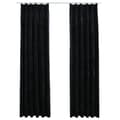 Pikkukuva 1 / 7: vidaXL Pimennysverhot koukuilla 2 kpl sametti musta 140x245 cm
