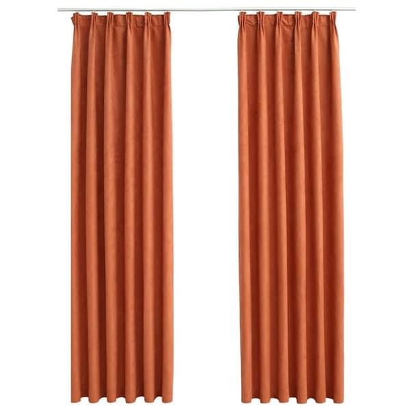 vidaXL Lystette gardiner med kroker 2 stk rust 140x245 cm