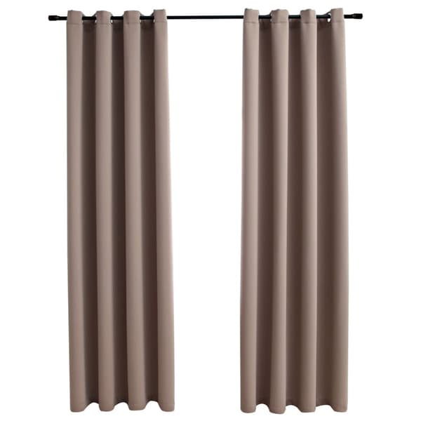 vidaXL Mörkläggningsgardiner med metallringar 2 st taupe 140x245 cm