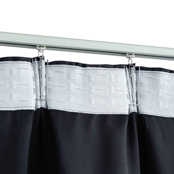 vidaXL Lystette gardiner med kroker 2 stk antrasitt 140x175 cm