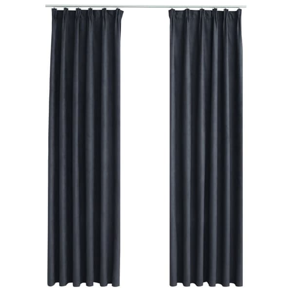 vidaXL Lystette gardiner med kroker 2 stk antrasitt 140x225 cm