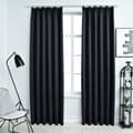 Miniatyrbilde 2 av 7: vidaXL Lystette gardiner med kroker 2 stk antrasitt 140x225 cm