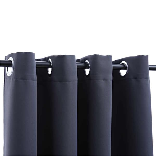 vidaXL Lystette gardiner med metallringer 2 stk antrasitt 140x225 cm