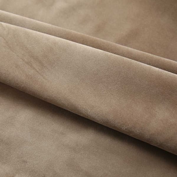 vidaXL Mörkläggningsgardiner 2 st med krokar sammet beige 140x245 cm