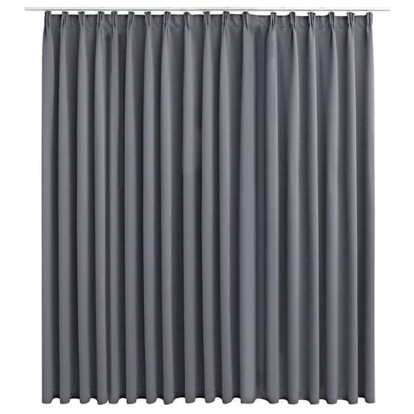 vidaXL Mörkläggningsgardin med krokar grå 290x245 cm