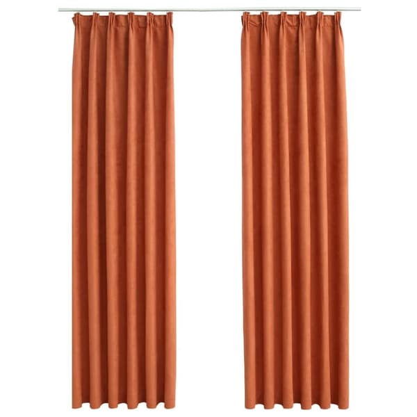 vidaXL Lystette gardiner med kroker 2 stk rust 140x225 cm