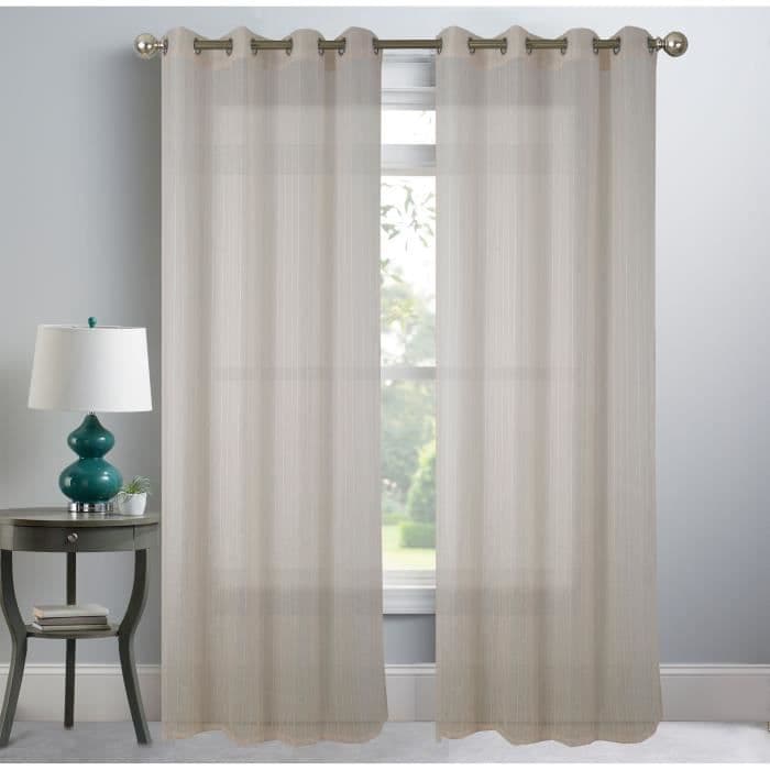 HOMETREND Langankudottu läpinäkyvä verho - 140 x 240 cm - Beige