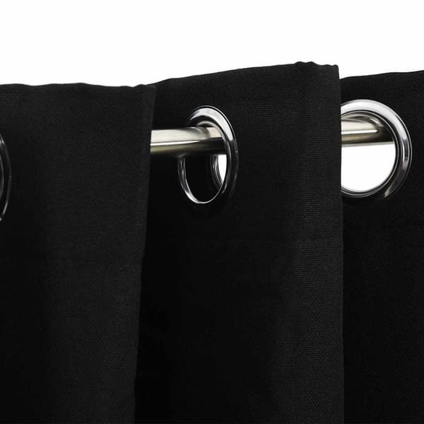 vidaXL Lystette gardiner maljer og lin-design 2 stk svart 140x175 cm
