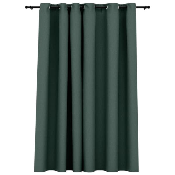 vidaXL Lystette gardiner maljer og lin-design grønn 290x245 cm