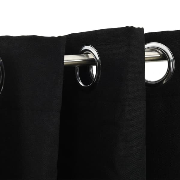 vidaXL Lystett gardin med maljer og lin-design svart 290x245 cm