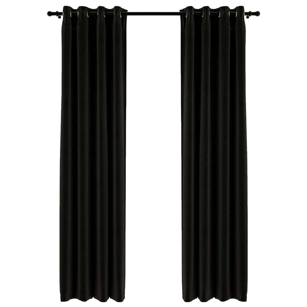 vidaXL Mörkläggningsgardin linnelook 2 st antracit 140x225cm