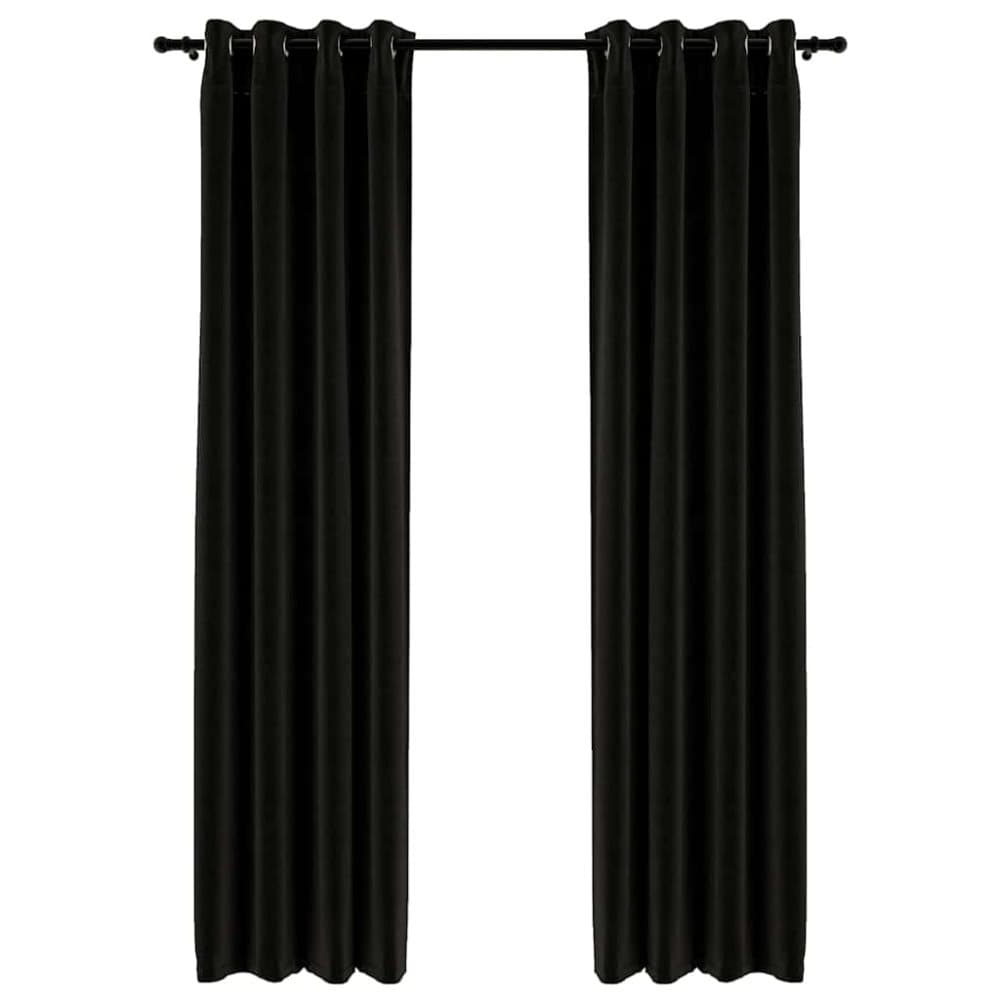 vidaXL Mörkläggningsgardin linnelook 2 st antracit 140x245cm