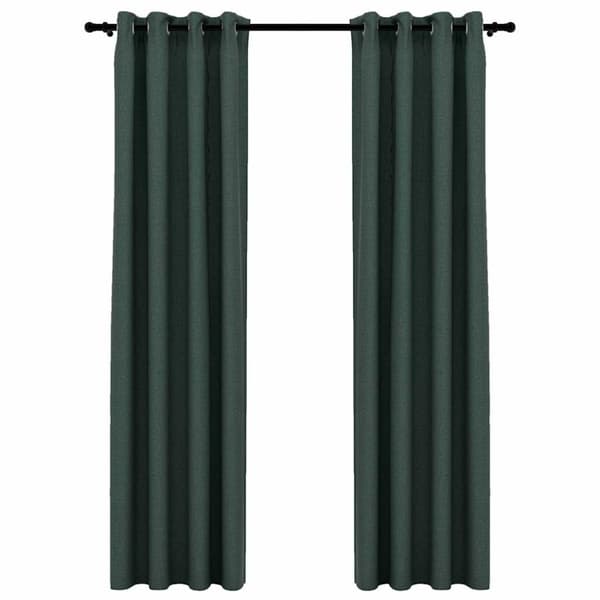 vidaXL mørklægningsgardiner med øjer 2 stk. hør-look 140x245 cm grøn