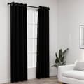 Pikkukuva 2 / 6: vidaXL Pellavamaiset pimennysverhot renkailla 2 kpl musta 140x225 cm