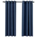 Pikkukuva 3 / 6: vidaXL Pellavamaiset pimennysverhot renkailla 2 kpl sininen 140x175 cm