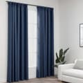 Pikkukuva 2 / 6: vidaXL Pellavamaiset pimennysverhot koukuilla 2 kpl sininen 140x245 cm
