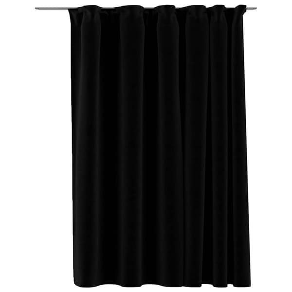 vidaXL Pellavamainen pimennysverho koukuilla musta 290x245 cm