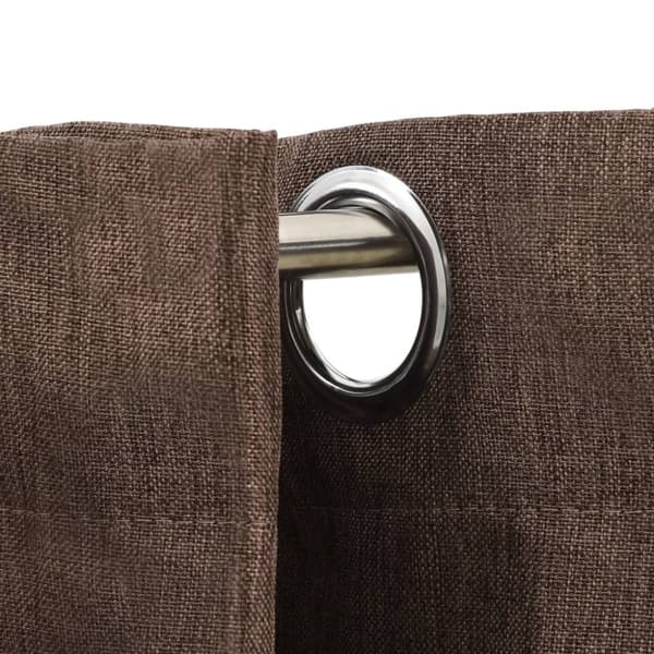 vidaXL Lystett gardin med maljer og lin-design gråbrun 290x245 cm