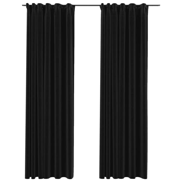 vidaXL mørklægningsgardiner kroge 2 stk. hør-look 140x225 cm antracit