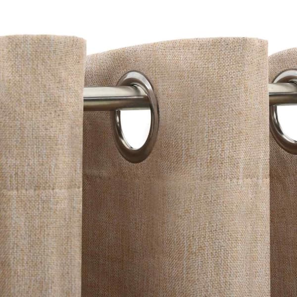 vidaXL mørklægningsgardiner med øjer 2 stk. hør-look 140x175 cm beige