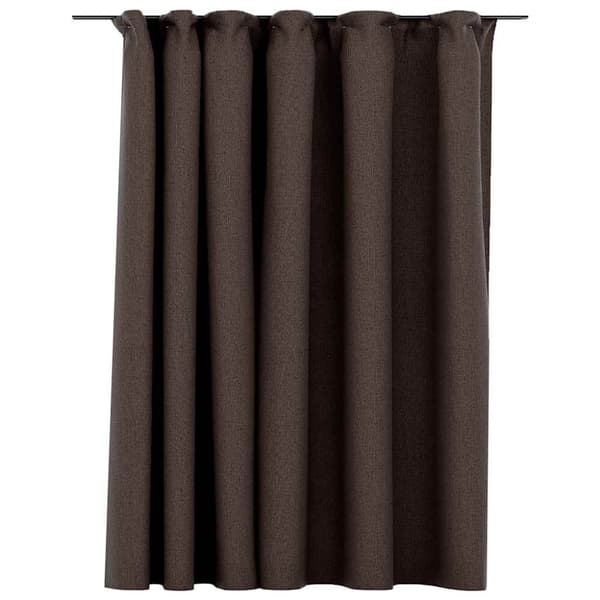 vidaXL Mörkläggningsgardin med krokar linnelook taupe 290x245 cm