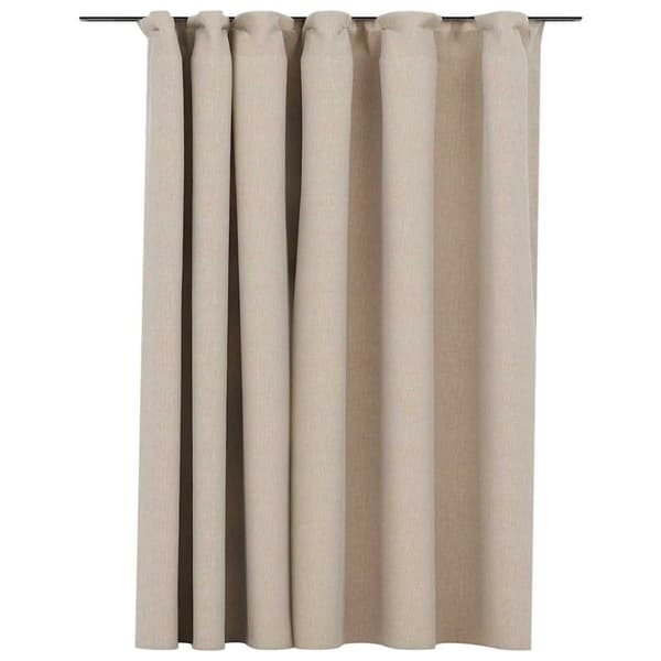 vidaXL mørklægningsgardin med kroge hør-look 290x245 cm beige