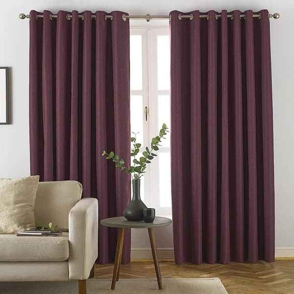 Furn Moon Eyelet Curtains Red 46in x 56in