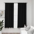 Miniatyrbilde 2 av 6: vidaXL Lystette gardiner kroker lin-design 2 stk antrasitt 140x175 cm