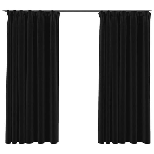 vidaXL Pellavamaiset pimennysverhot koukuilla 2 kpl antras. 140x175 cm