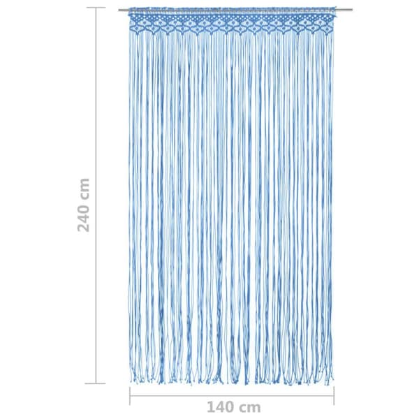 vidaXL Macrame verho sininen 140x240 cm puuvilla
