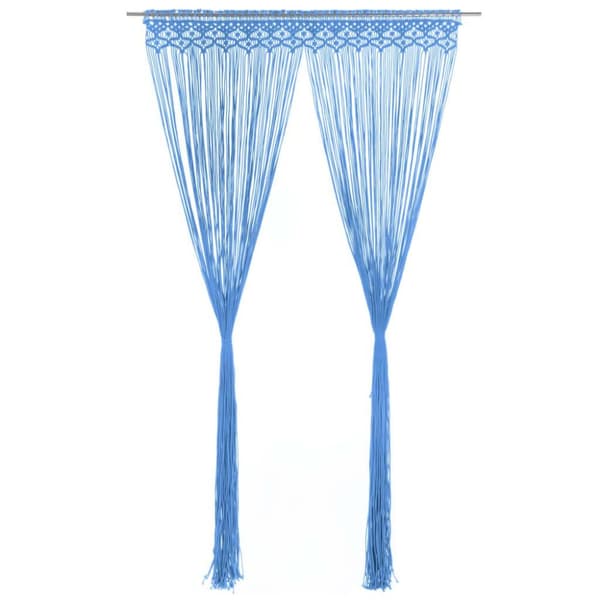 vidaXL Macrame verho sininen 140x240 cm puuvilla
