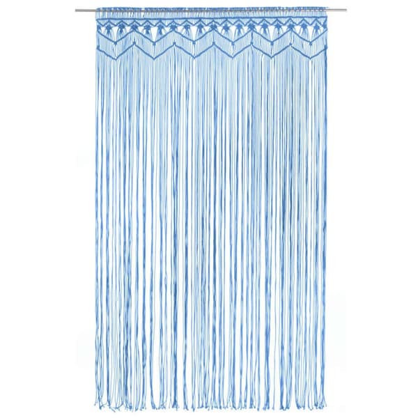 vidaXL Makramé gardin blå 140x240 cm bomull