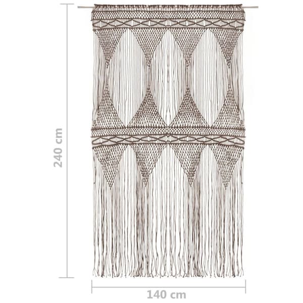 vidaXL macramégardin 140x240 cm bomuld gråbrun