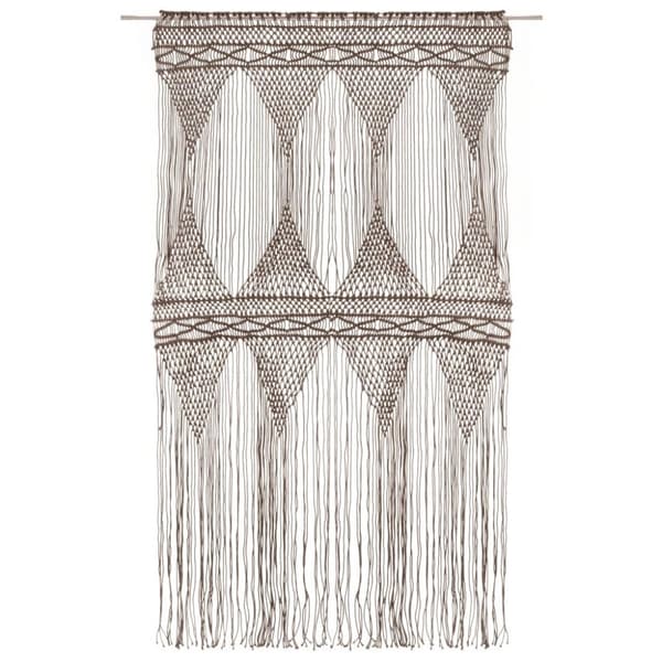 vidaXL macramégardin 140x240 cm bomuld gråbrun