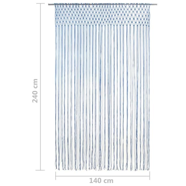 vidaXL Macrame verho sininen 140x240 cm puuvilla