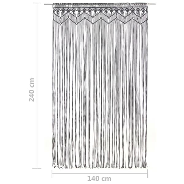 vidaXL Macrame verho antrasiitti 140x240 cm puuvilla