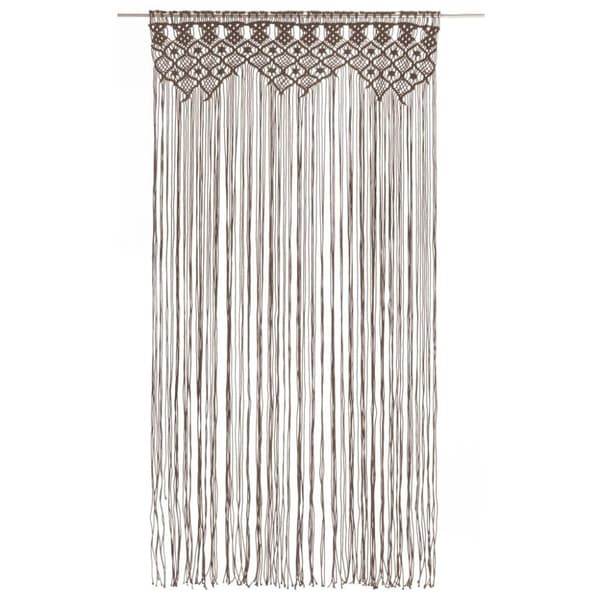 vidaXL Makramé gardin gråbrun 140x240 cm bomull