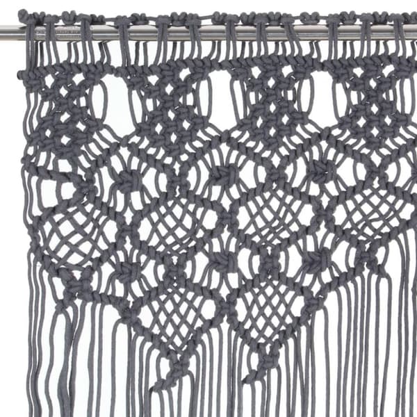 vidaXL Makramé gardin antrasitt 140x240 cm bomull