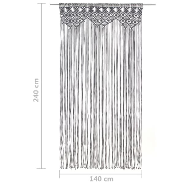 vidaXL Makramé gardin antrasitt 140x240 cm bomull