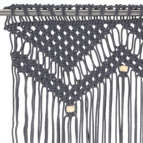 vidaXL Macrame verho antrasiitti 140x240 cm puuvilla