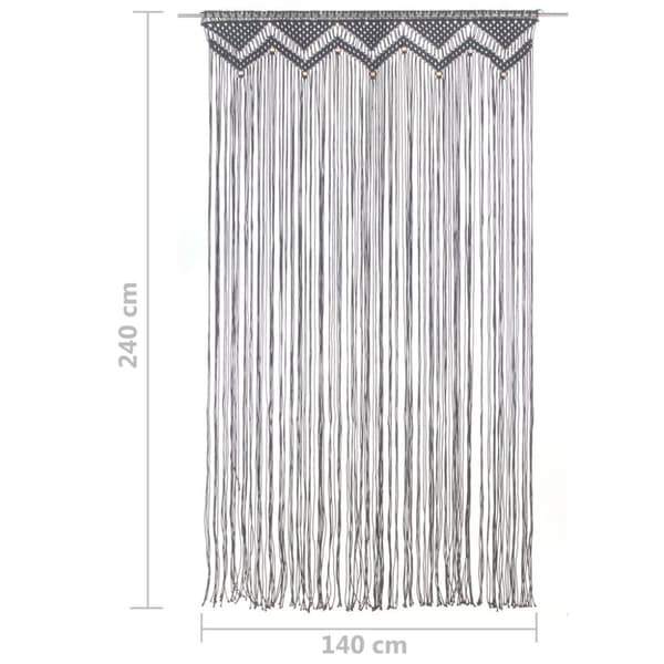 vidaXL Macrame verho antrasiitti 140x240 cm puuvilla