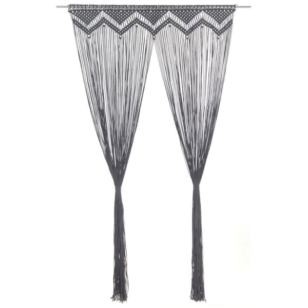 vidaXL Macrame verho antrasiitti 140x240 cm puuvilla