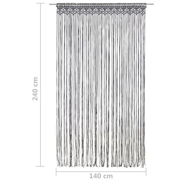 vidaXL Macrame verho antrasiitti 140x240 cm puuvilla
