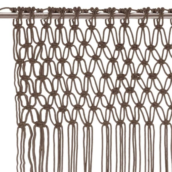 vidaXL Macrame verho harmaanruskea 140x240 cm puuvilla
