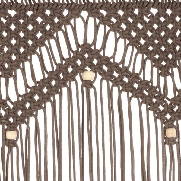 vidaXL Macrame verho harmaanruskea 140x240 cm puuvilla