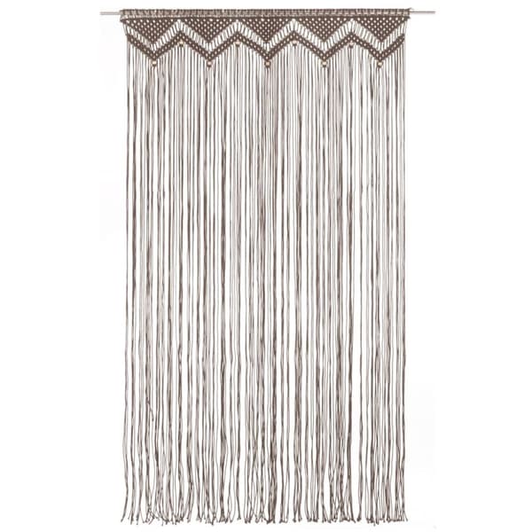 vidaXL Macrame verho harmaanruskea 140x240 cm puuvilla