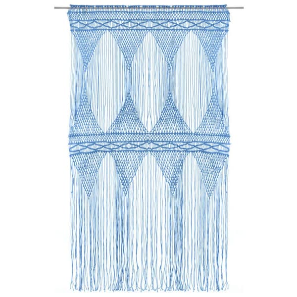 vidaXL Makramé gardin blå 140x240 cm bomull