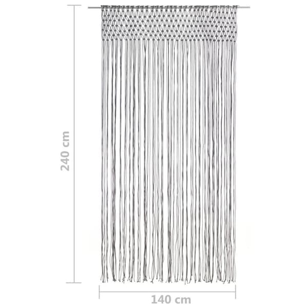 vidaXL Gardin makramé antracit 140x240 cm bomull